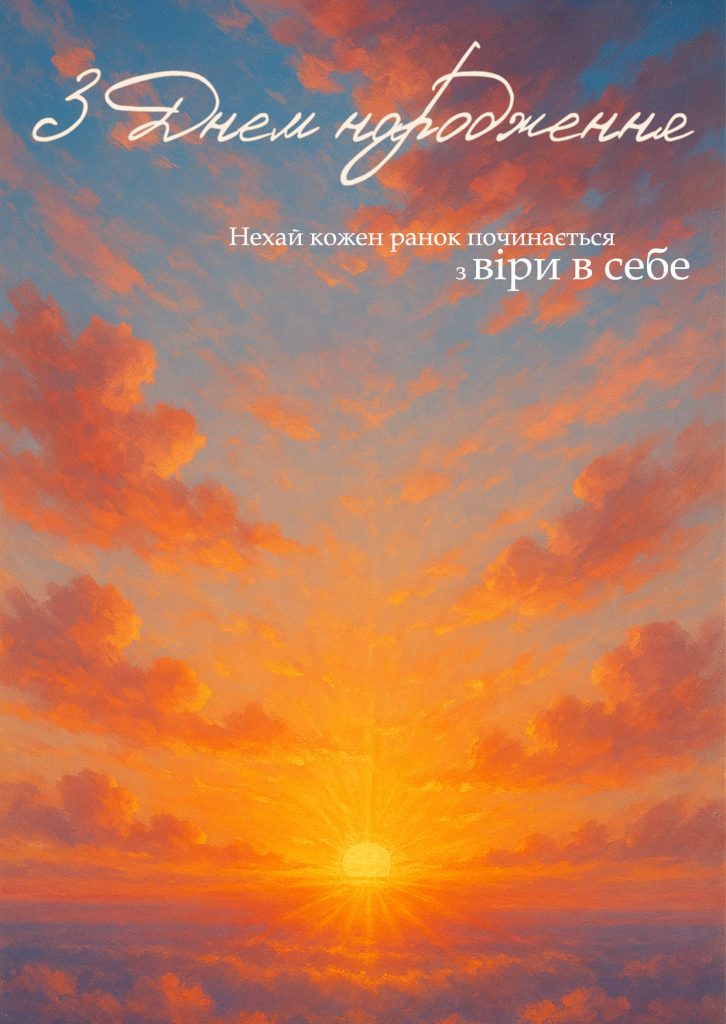 сучасна картинка з Днем народження жінці у яскравих кольорах