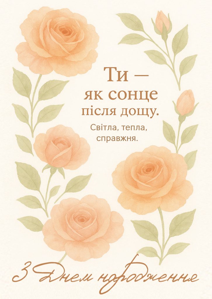 сучасна картинка з Днем народження жінці у мінімалістичному стилі