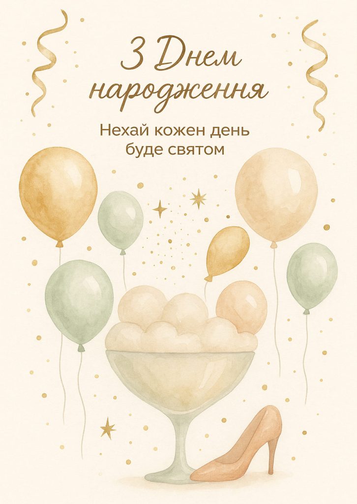 сучасна картинка з Днем народження жінці з теплими побажаннями